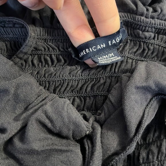 American Eagle NWOT black grey ruffle tank top - Picture 3 of 3